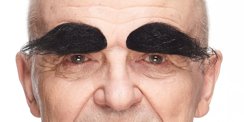 Mustaches Self Adhesive, Novelty, Realistic, Fake Eyebrows, False Facial Hair, Costume Accessory for Adults, Black Color - Image 1